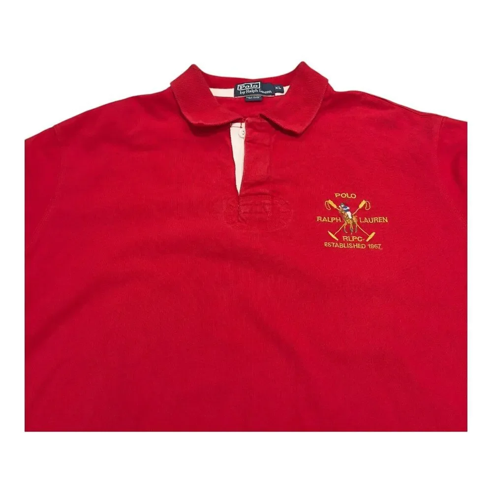 Polo Ralph Lauren RLPC Club Big Pony Men's Polo Shirt X-Large Orange Cotton Knit